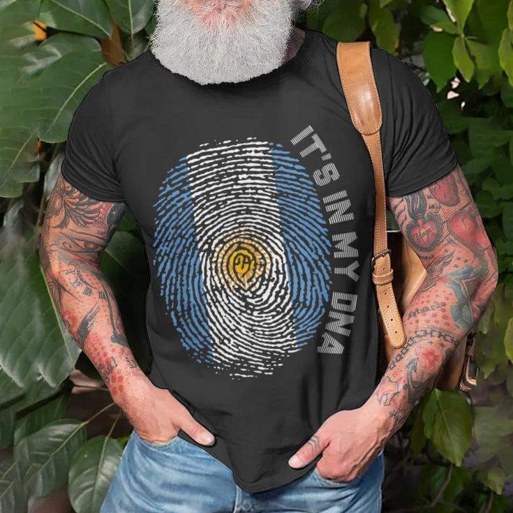 Its In My Dna Fingerprint Argentina Flag Pride Sun Of May T-shirt Gifts for Old Men