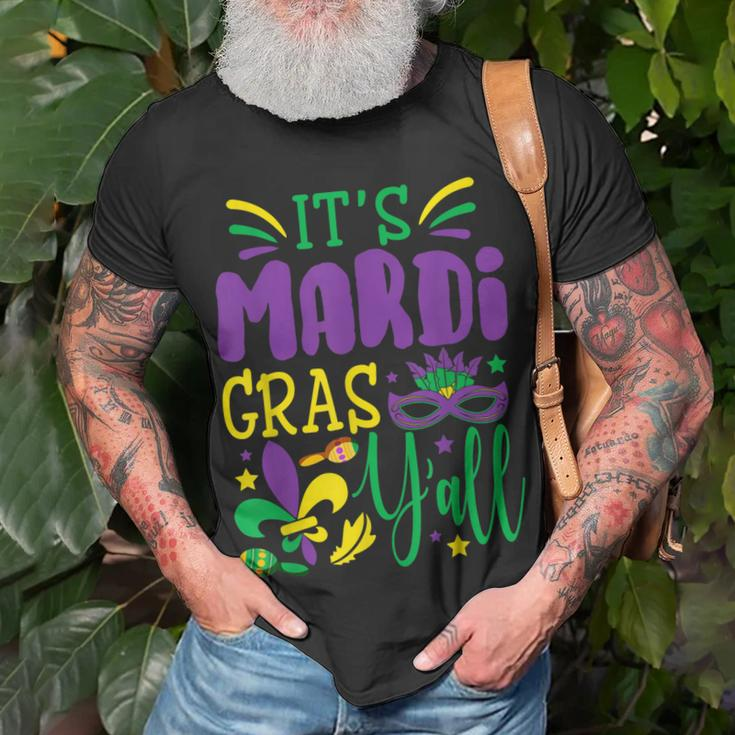 Its Mardi Gras Yall Mardi Gras Party Mask Costume V3 T-shirt Gifts for Old Men
