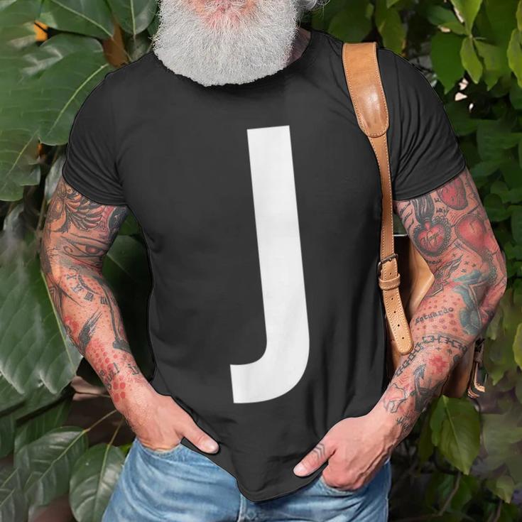 J Buchstabe Zahl Symbol Alphabet Initiale T-Shirt Geschenke für alte Männer