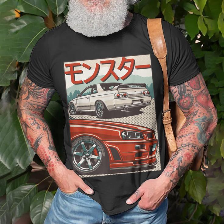 JDM Skyline R34 Car Tuning Japan Rising Sun Drift Long Sleeve T-Shirt