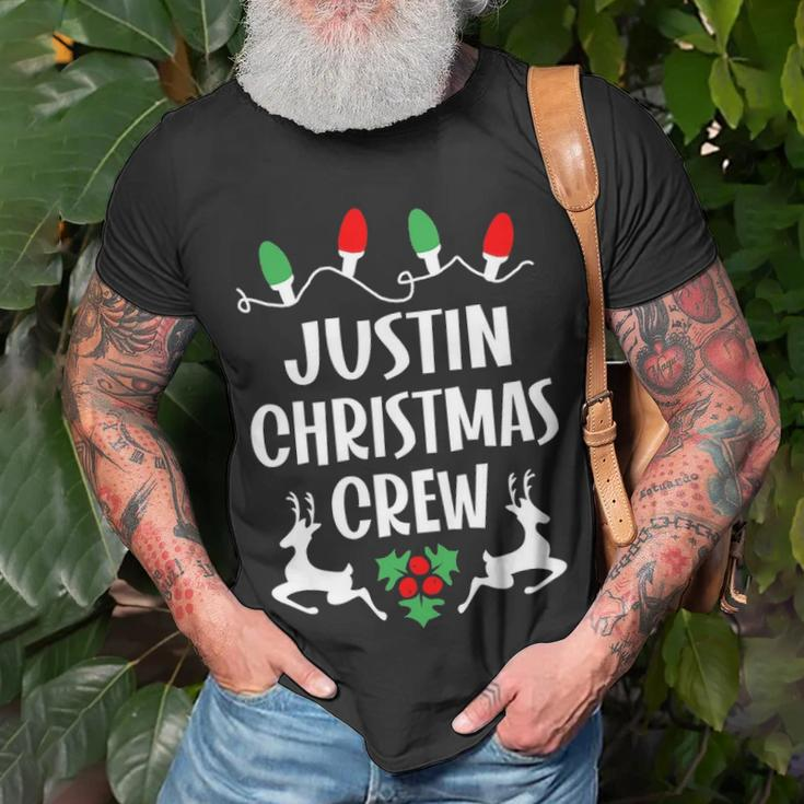 Justin Name Gift Christmas Crew Justin Unisex T-Shirt Gifts for Old Men