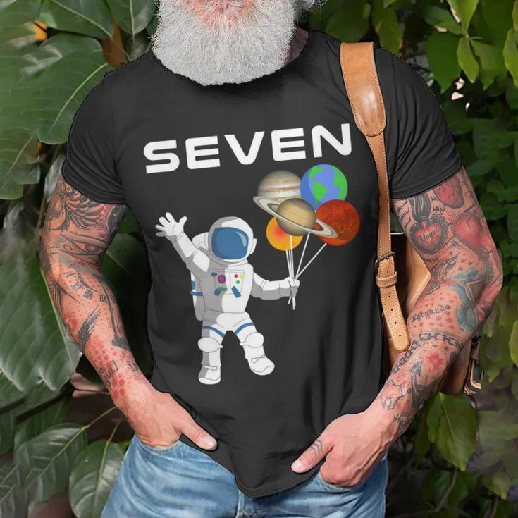 Kids 7 Year Old Outer Space Birthday Party 7Th Birthday Shirt B Unisex T-Shirt Gifts for Old Men