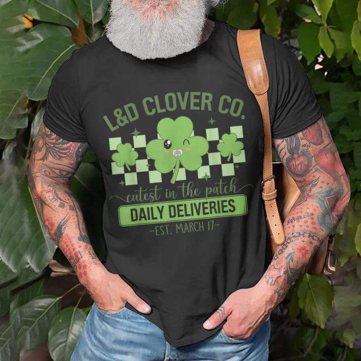 L&D Clover Co St Patricks Day Labor And Delivery T-Shirt Gifts for Old Men