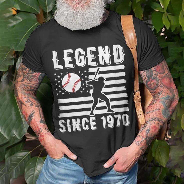 Legend Baseballspieler Seit 1970 Pitcher Strikeout Baseball T-Shirt Geschenke für alte Männer