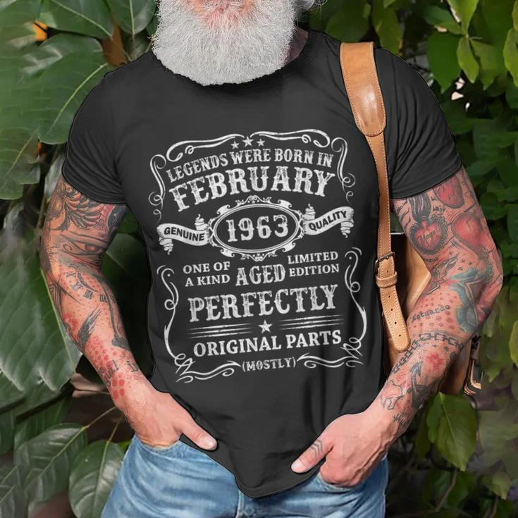 Legenden 1963 Februar Geburtstags T-Shirt, 60 Jahre Mann Geschenkidee Geschenke für alte Männer