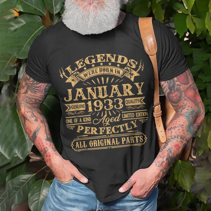 Legenden Wurden Im Januar 1933 Geschenk 90 Geburtstag Mann V4 T-Shirt Geschenke für alte Männer