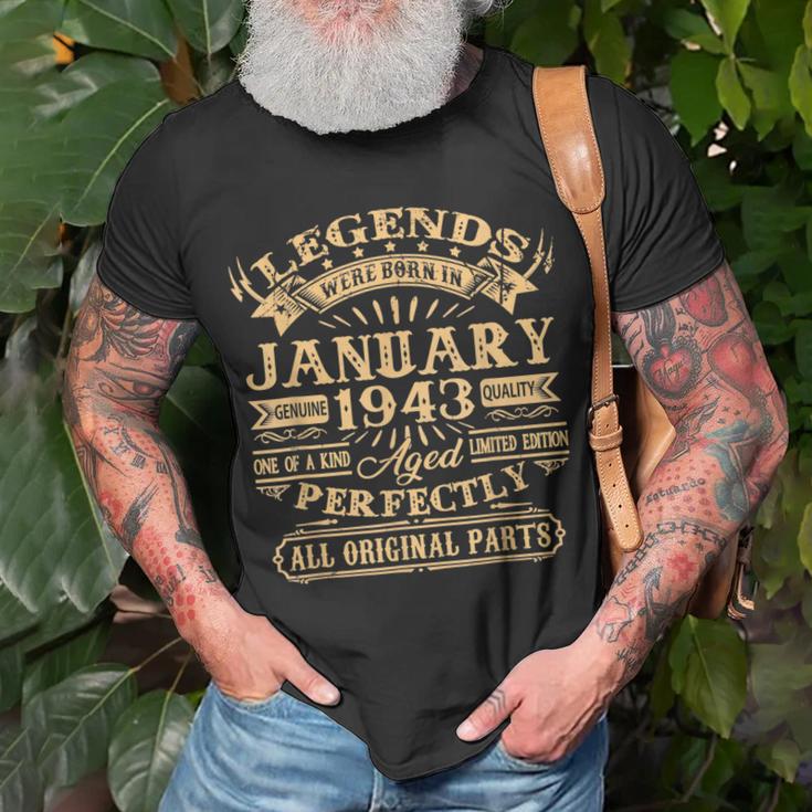 Legenden Wurden Im Januar 1943 Geschenk 80 Geburtstag Mann V2 T-Shirt Geschenke für alte Männer