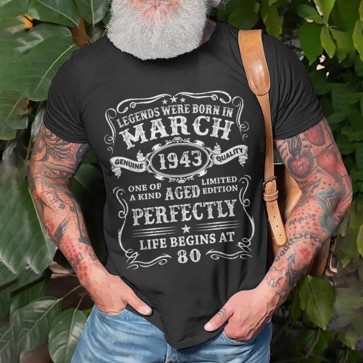 Legenden Wurden Im März 1943 Geschenk 80 Geburtstag Mann T-Shirt Geschenke für alte Männer