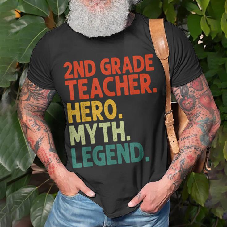 Lehrer Der 2 Klasse Held Mythos Legende Vintage-Lehrertag T-Shirt Geschenke für alte Männer