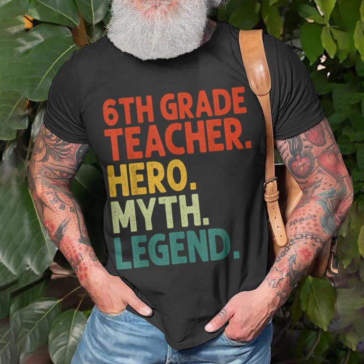 Lehrer Der 6 Klasse Held Mythos Legende Vintage-Lehrertag T-Shirt Geschenke für alte Männer