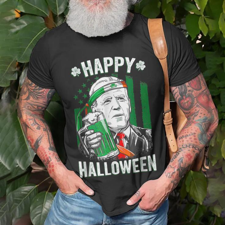 Leprechaun Biden Happy Halloween For St Patricks Day T-Shirt Gifts for Old Men