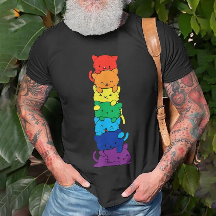 Lgbt Funny Cats Pile Gay Lesbian Pride Cat Lover Transgender Unisex T-Shirt Gifts for Old Men