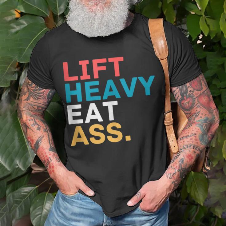 Lift Heavy Eat Ass Funny Adult Humor Workout Fitness Gym Shirt