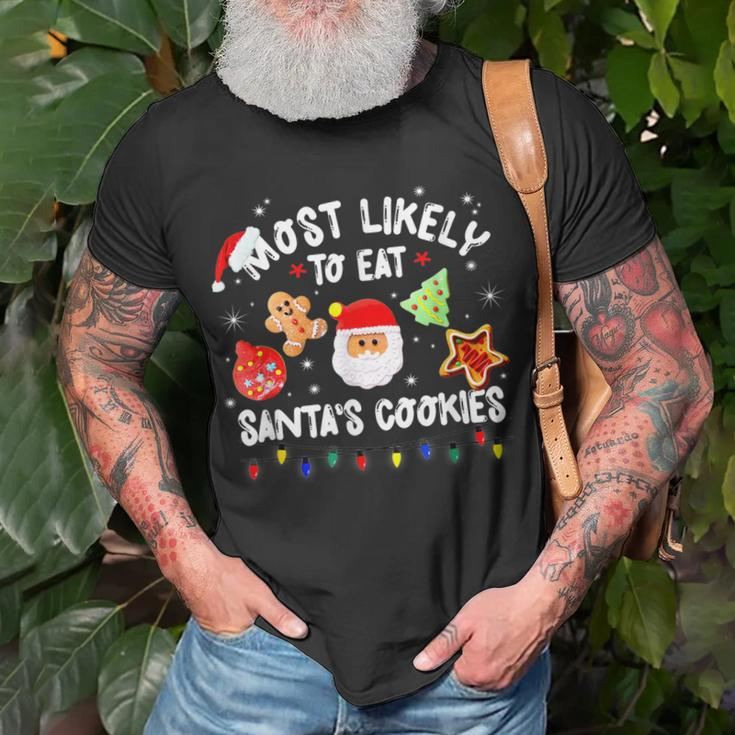 Most Likely To Eat Santas Cookies Matching Family Christmas V2T-shirt Gifts for Old Men