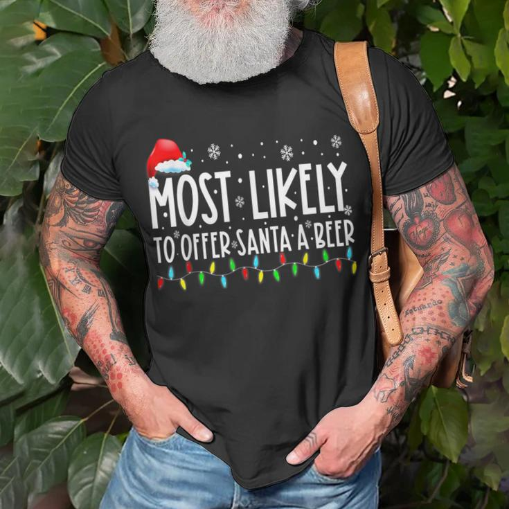 Most Likely To Offer Santa A Beer Drinking Christmas V6T-shirt Gifts for Old Men