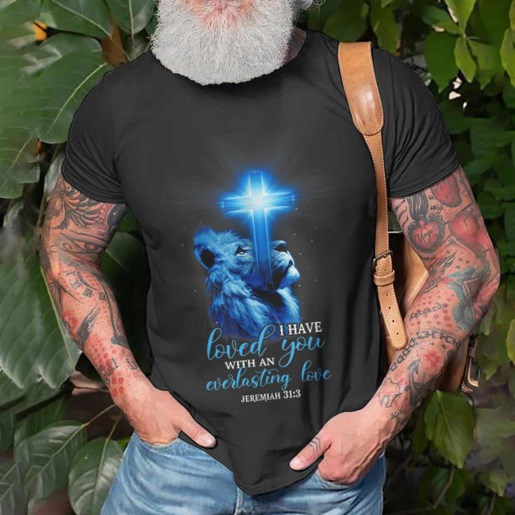 Lion Cross Christian Saying Religious Quote V2 T-Shirt Gifts for Old Men