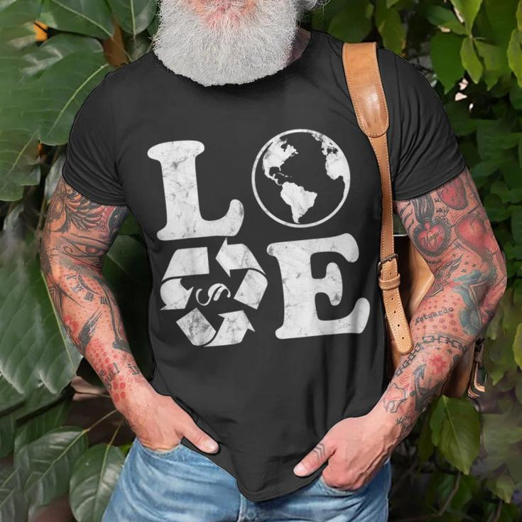 Love Earth Day 90S Vintage Recycling Earth Day Unisex T-Shirt Gifts for Old Men