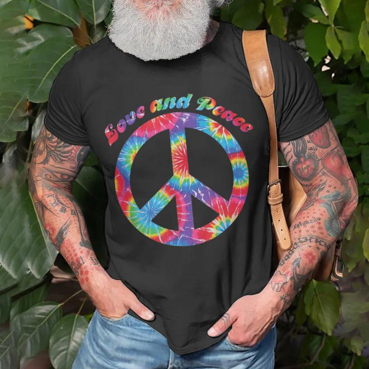 Love Peace 60Er 70Er Jahre Hippie Frieden Kostüm Tie Dye T-Shirt Geschenke für alte Männer