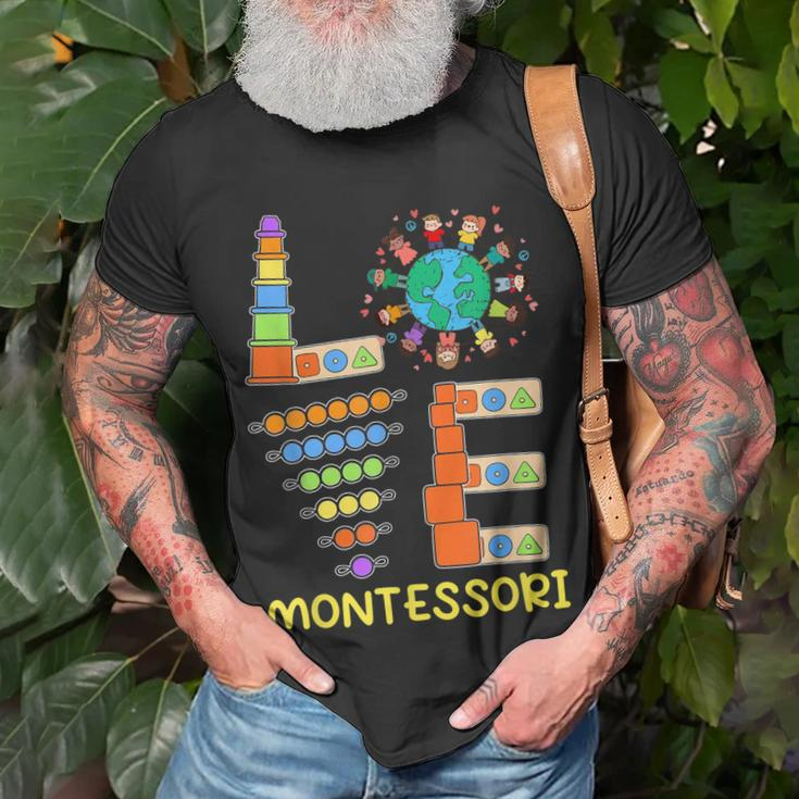 Love Teacher Montessori Education Back To School T-shirt Gifts for Old Men
