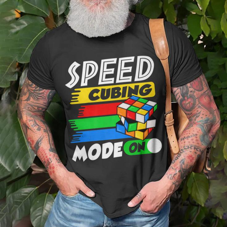 Lover Speed Cubing Mode On Cube Puzzle Cuber T-Shirt Gifts for Old Men