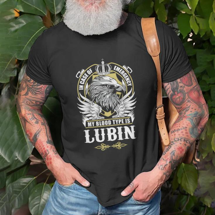 Lubin Name- In Case Of Emergency My Blood Unisex T-Shirt Gifts for Old Men