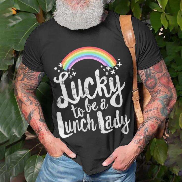 Lucky To Be A Lunch Lady School St Patricks Day T-shirt Gifts for Old Men