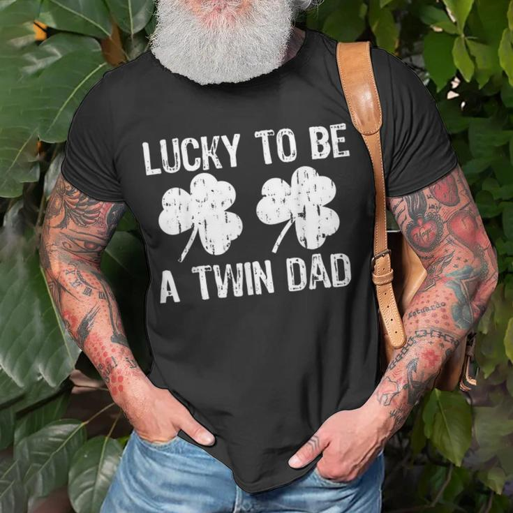 Lucky To Be A Twin Dad St Patricks Day Unisex T-Shirt Gifts for Old Men