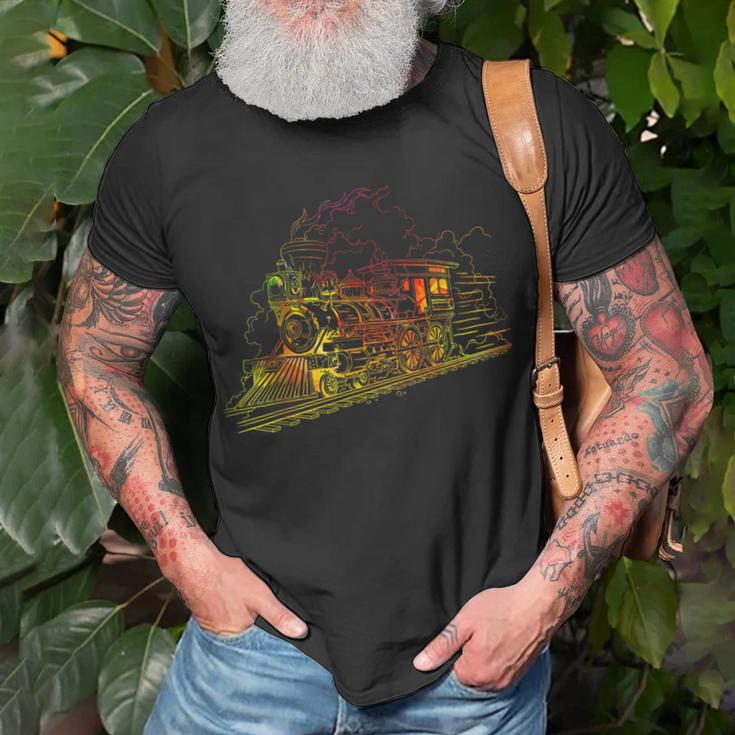 Lustige Zug-Eisenbahn-Lokomotive T-Shirt Geschenke für alte Männer