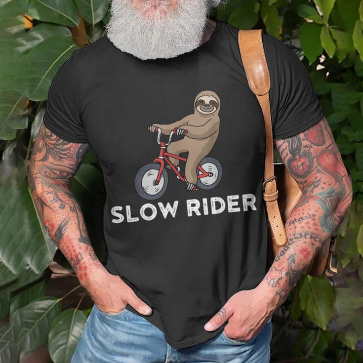 Lustiges Faultier Faultier Auf Fahrrad T-Shirt Geschenke für alte Männer