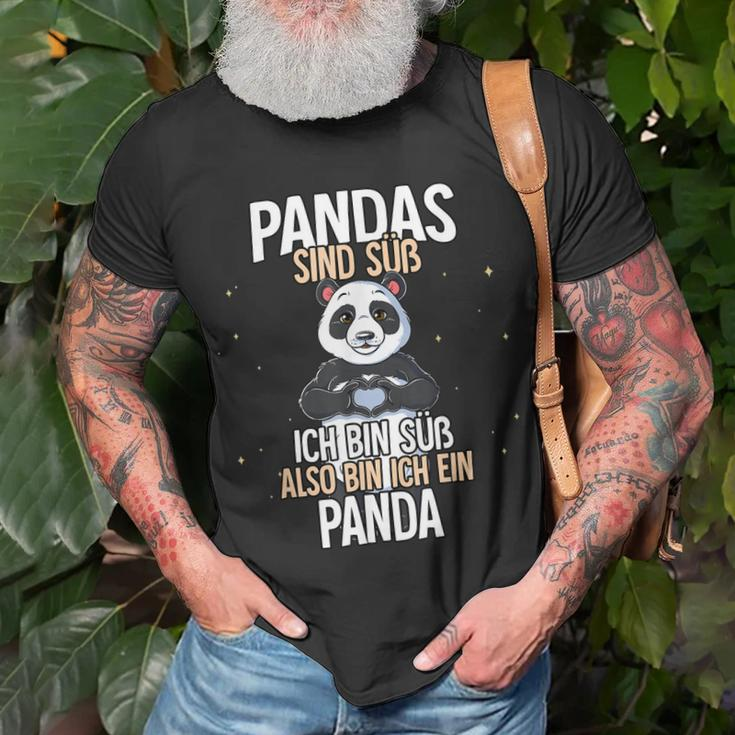 Lustiges Panda T-Shirt: Pandas sind süß - Ich bin ein Panda - Schwarz Geschenke für alte Männer