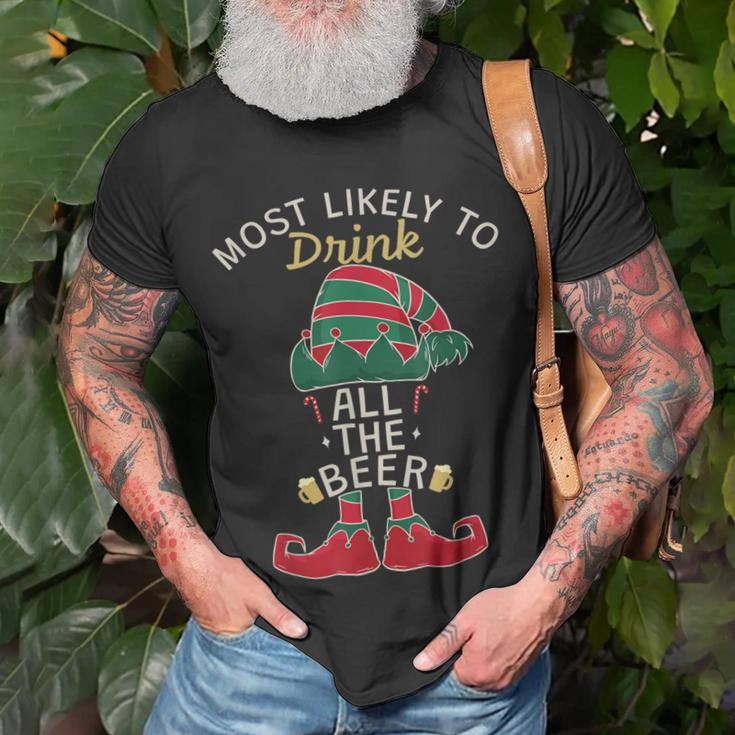 Lustiges Weihnachtsgetränk All The Beer T-Shirt Geschenke für alte Männer