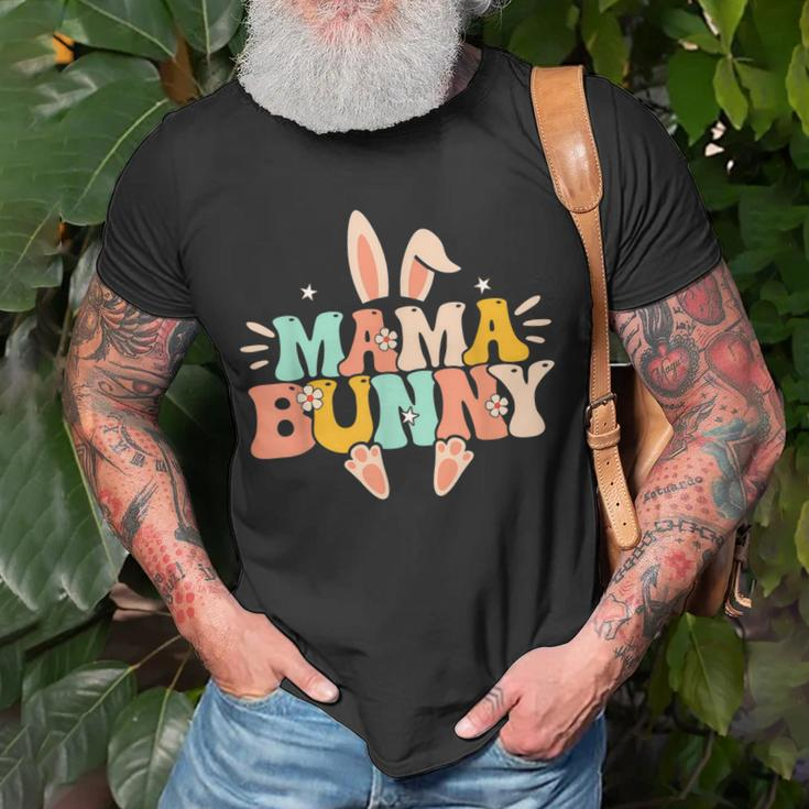 Mama Bunny Retro Groovy Bunny Mom Mommy Happy Easter Day Unisex T-Shirt Gifts for Old Men