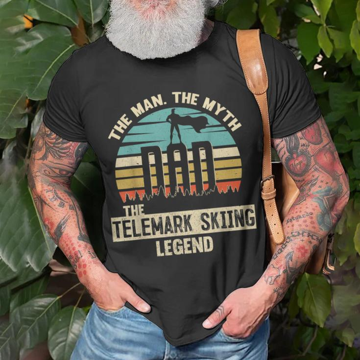 Man Myth Legend Dad Telemark Skiing T-Shirt Gifts for Old Men