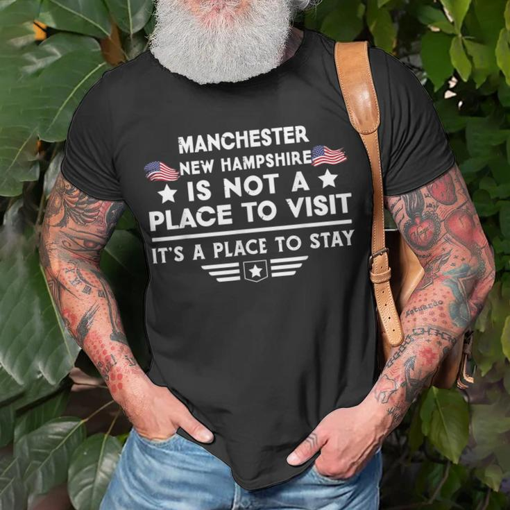 Manchester New Hampshire Ort Zum Besuchen Bleiben Usa City T-Shirt Geschenke für alte Männer