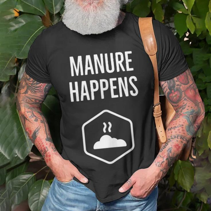 Manure Happens Graphic Unisex T-Shirt Gifts for Old Men