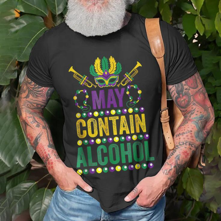 Mardi Gras Beer Drinkers May Contain Alcohol Mardi Gras 2023 T-Shirt Gifts for Old Men