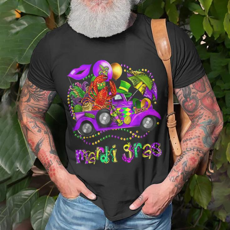 Mardi Gras Truck With Mask And Crawfish Mardi Gras Costume T-shirt Gifts for Old Men
