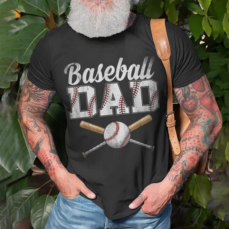 Mens Baseball Dad For Dad Fathers Day Baseball Lovers Unisex T-Shirt Gifts for Old Men