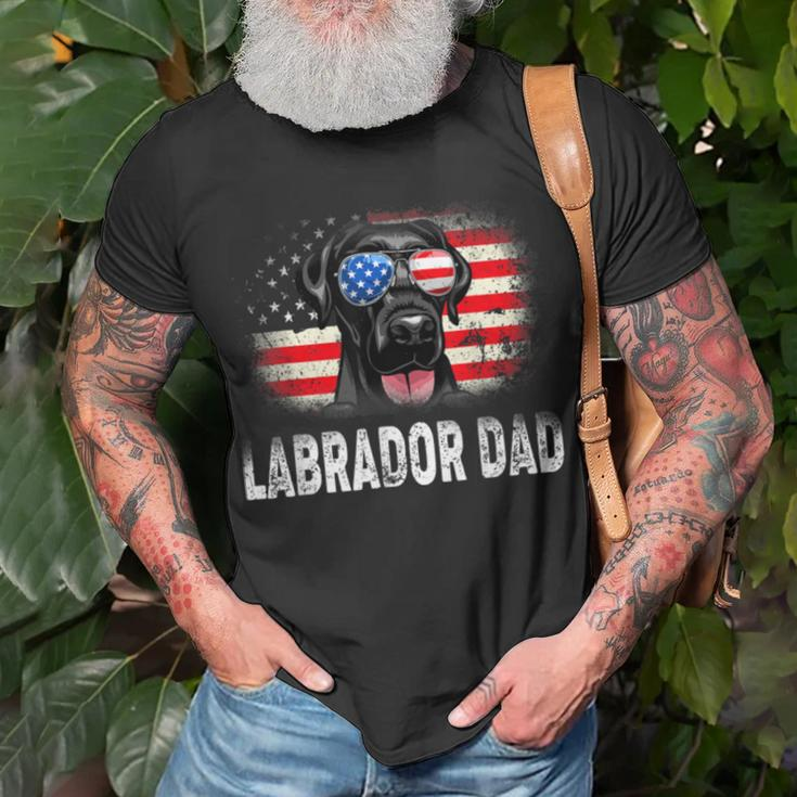 Mens Fun Labrador Dad American Flag Father’S Day Bbmxzvq Unisex T-Shirt Gifts for Old Men