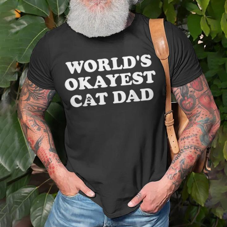 Mens Mens World’S Okayest Cat Dad V2 Unisex T-Shirt Gifts for Old Men