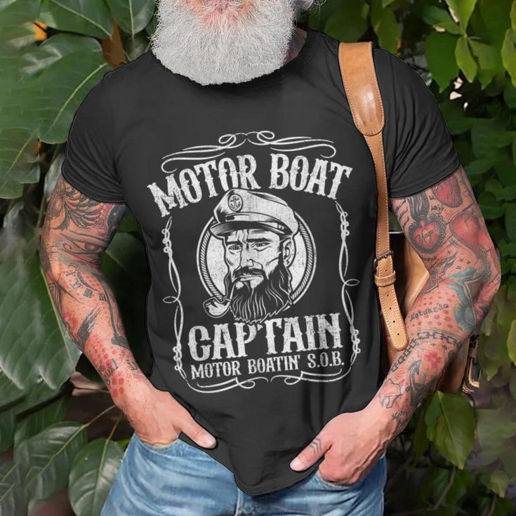 Mens Motor Boat Captain Funny Pontoon Boating Motor Boatin Lake Unisex T-Shirt Gifts for Old Men