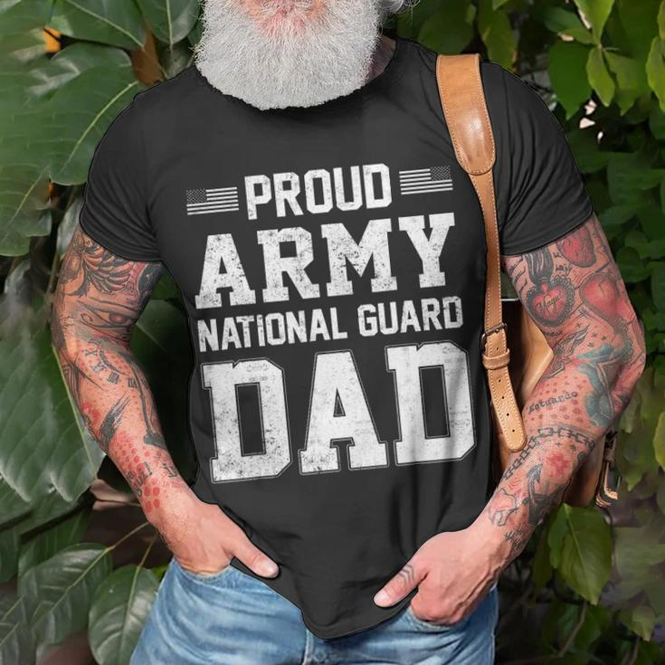 Mens Proud Army National Guard Dad American Flag Patriotic Gift Unisex T-Shirt Gifts for Old Men