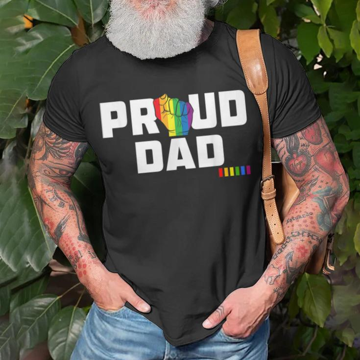 Mens Proud Dad Lgbt Gay Pride Month Lgbtq Rainbow Unisex T-Shirt Gifts for Old Men