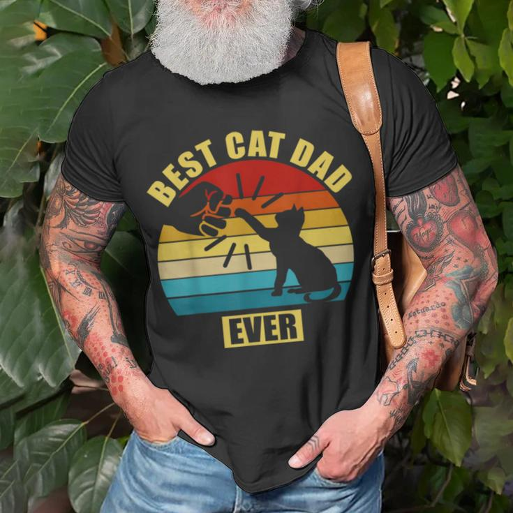 Mens Retro Vintage Best Cat Dad Ever Fist Bump Unisex T-Shirt Gifts for Old Men