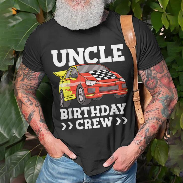 Mens Uncle Birthday Crew Race Car Racing Car Theme Unisex T-Shirt Gifts for Old Men