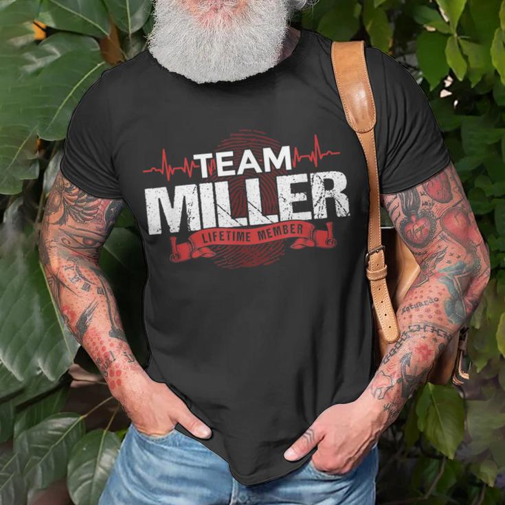 Miller Team Familientreffen Dna Herzschlag Geschenk T-Shirt Geschenke für alte Männer