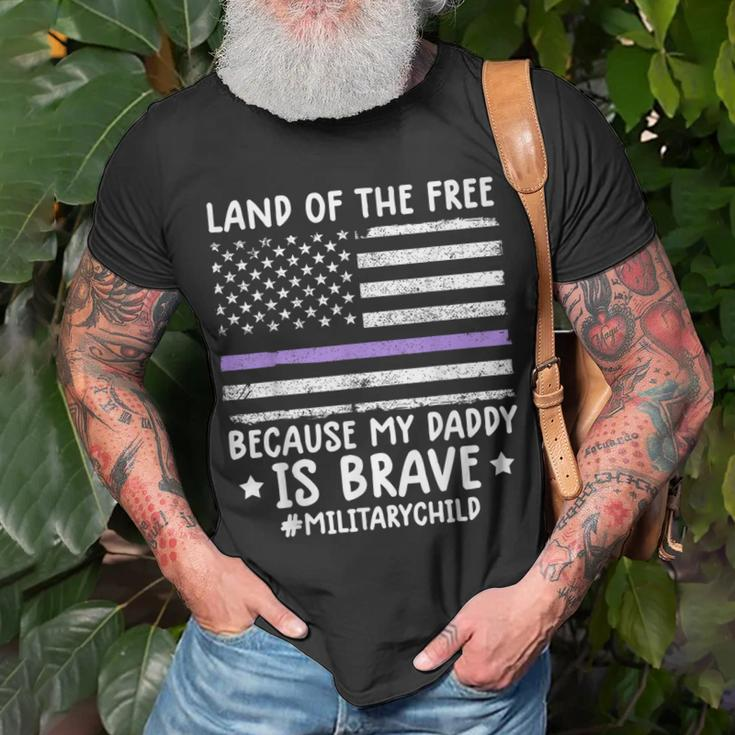 Month Of The Military Land Of Free Because My Daddy Is Brave Unisex T-Shirt Gifts for Old Men