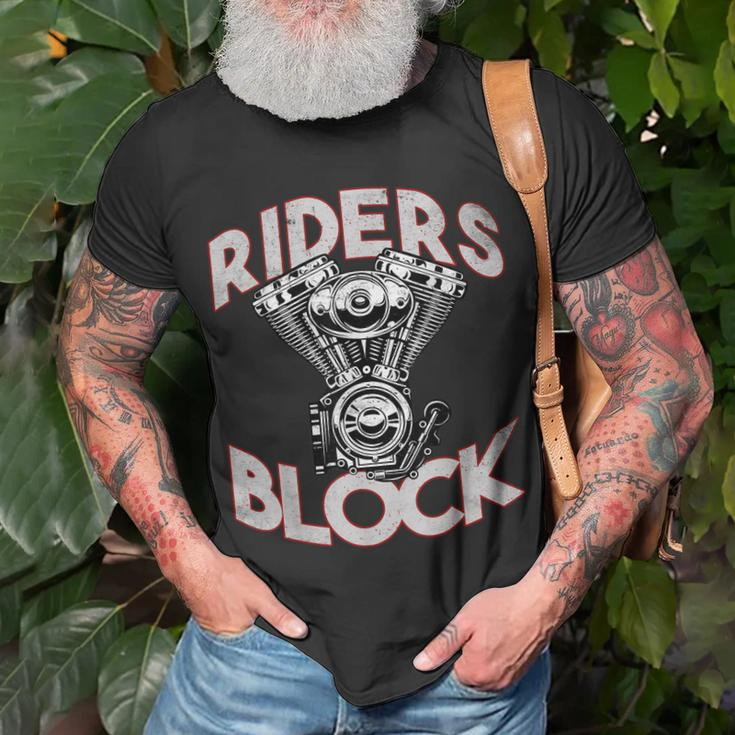 Motorcycle Engine Vintage Riders Block Garage Auto Mechanic Unisex T-Shirt Gifts for Old Men