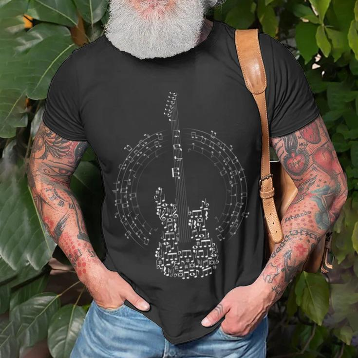 Musiknoten Gitarrenspieler Song Lover Neuheit T-Shirt Geschenke für alte Männer