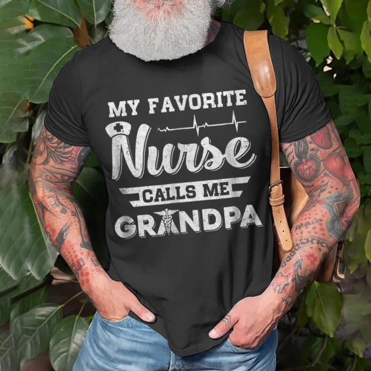 My Favorite Nurse Calls Me Grandpa Fathers Day Gift Unisex T-Shirt Gifts for Old Men
